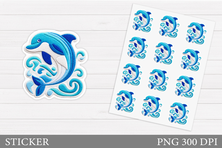 Dolphins Sticker Design. Cute Dolphin Sticker Printable