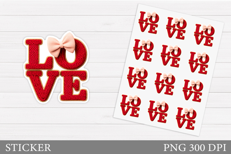 Love Sticker Design. Valentines Sticker Printable