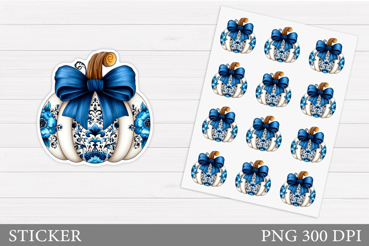 Pumpkin Sticker Printable. Pumpkin Bow Sticker Design