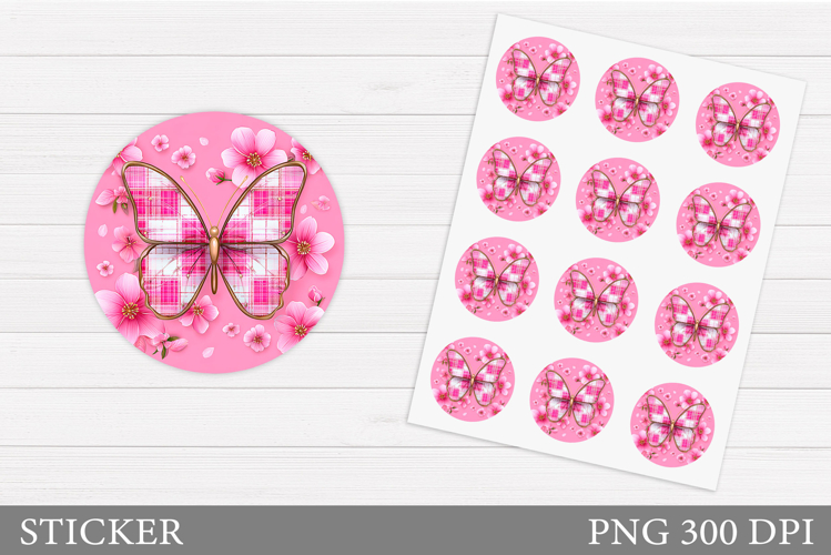 Butterfly Sticker Design. Summer Sticker Printable