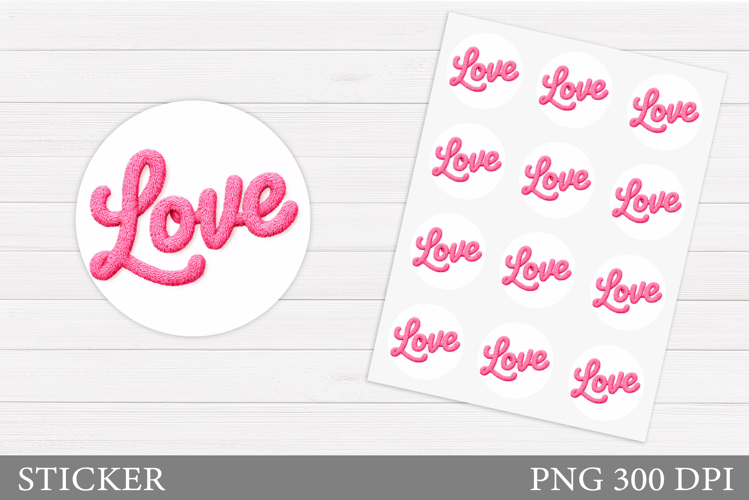 Love Sticker Printable. Valentines Sticker Design
