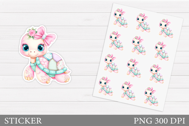 Cute Turtle Sticker Design. Turtle Sticker Printable
