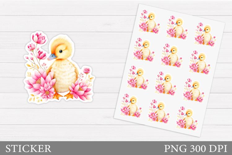 Cute Duck Sticker Design. Duck Sticker Printable
