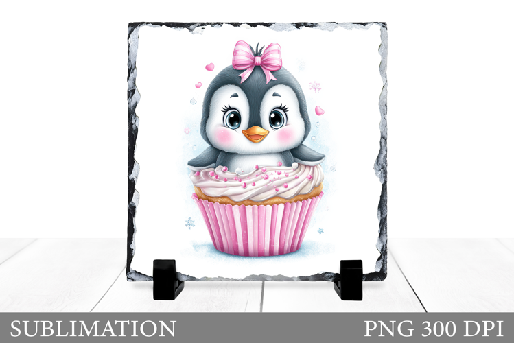 Christmas Penguin Slate Design. Cute Penguin Sublimation