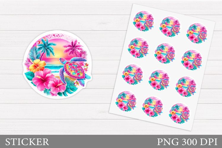 Turtle Sticker Design. Sea Turtle Sticker Printable