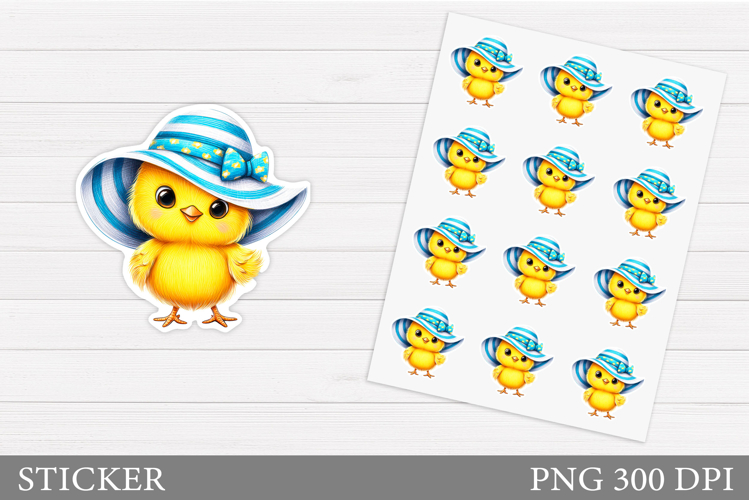 Cute Chick Sticker Design. Chick Flowers Sticker Printable