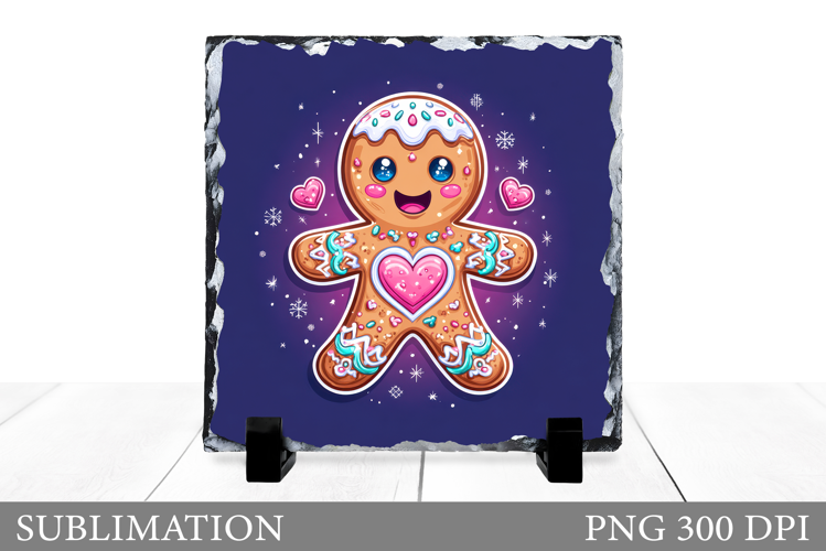 Cute Gingerbread Sublimation. Gingerbread Slate Design