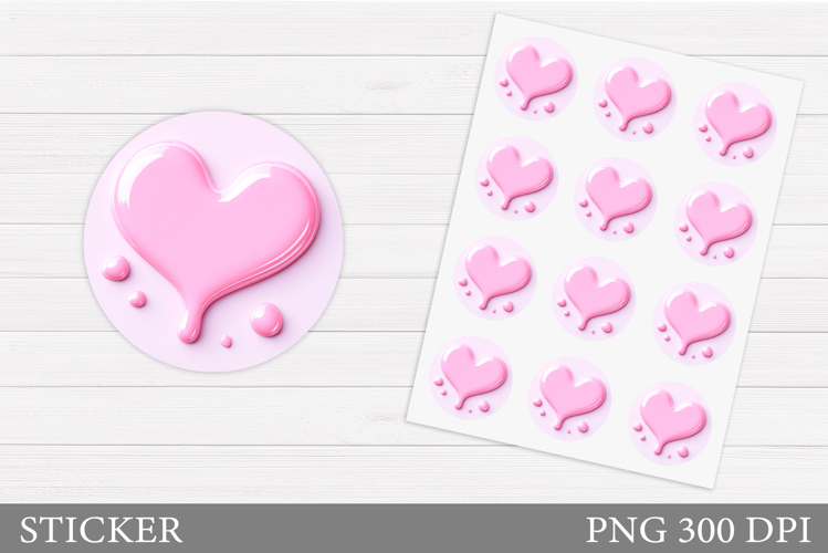 Heart Sticker Printable. Valentines Sticker Design