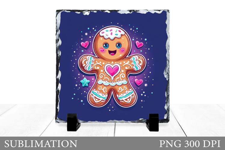 Cute Gingerbread Sublimation. Gingerbread Slate Design