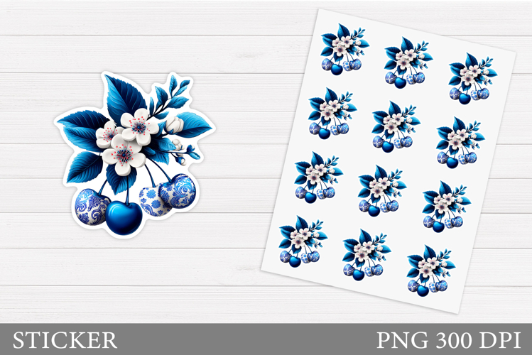 Cherry Stickers Design. Berries Sticker Printable