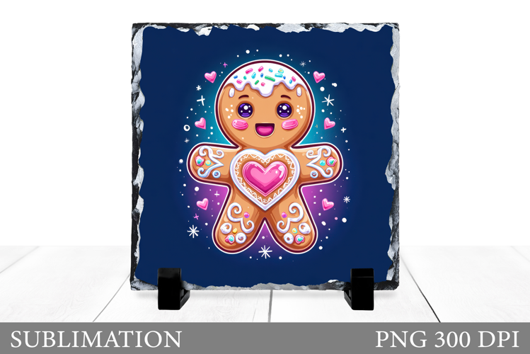 Cute Gingerbread Sublimation. Gingerbread Slate Design