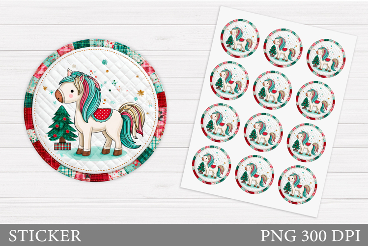 Christmas Horse Sticker. Christmas Horse Sticker Printable