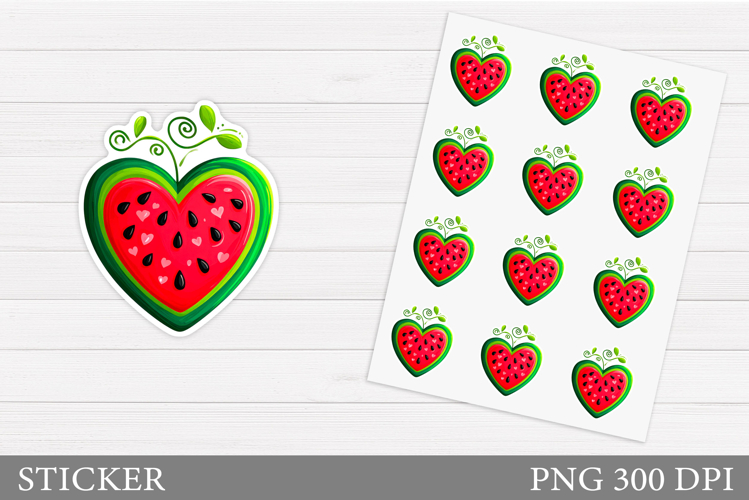 Watermelon Sticker Design. Summer Sticker Printable