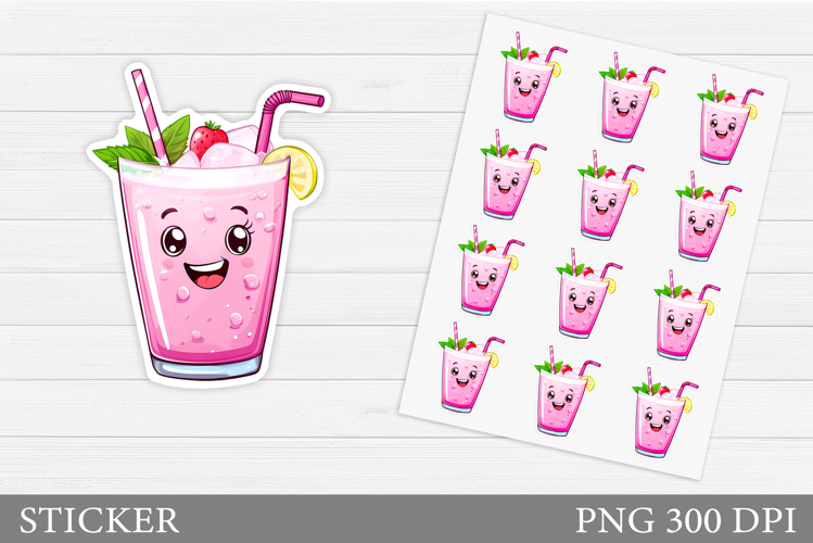 Funny Cocktail Stickers. Cute Drink Sticker Printable