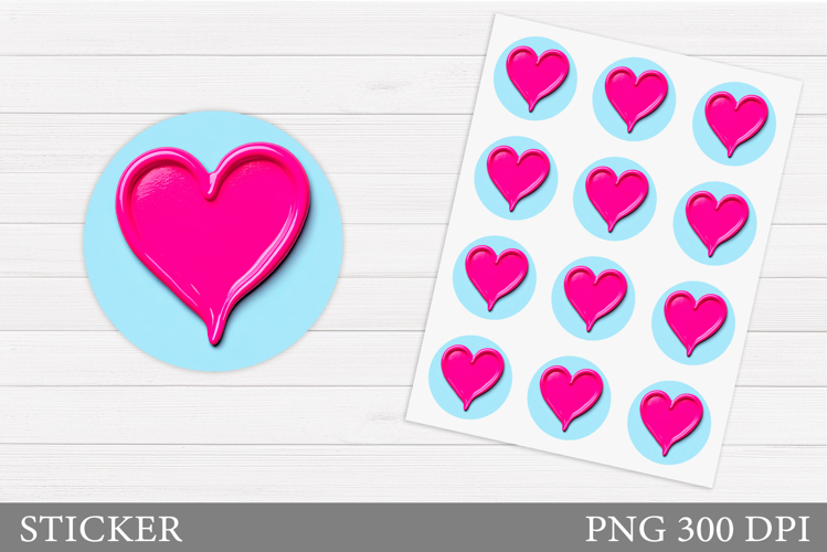 Heart Stickers Design. Valentines Sticker Printable