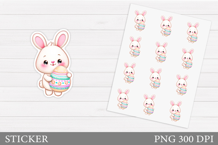 Easter Bunny Sticker Design. Easter Sticker Printable