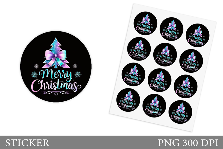Christmas Sticker Design. Winter Sticker Printable