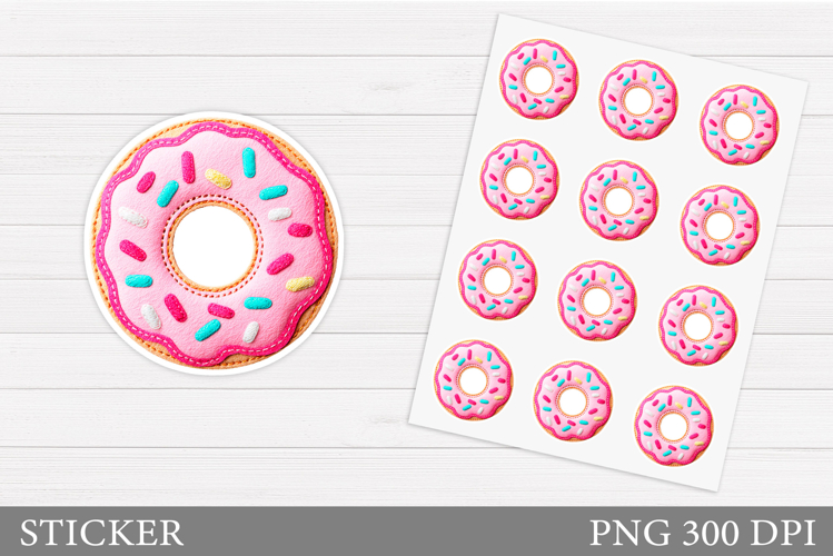 Donut Sticker Design. Valentines Sticker Printable