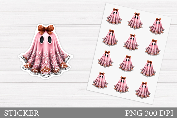 Ghost Sticker Printable. Halloween Sticker Design