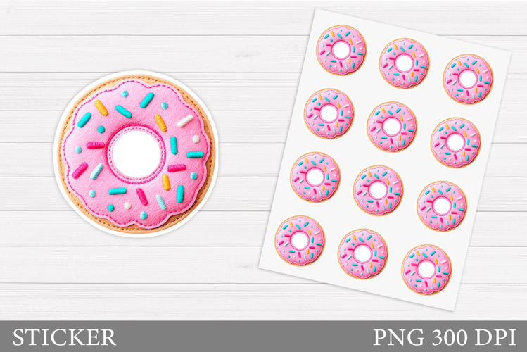 Donut Sticker Design. Valentines Sticker Printable