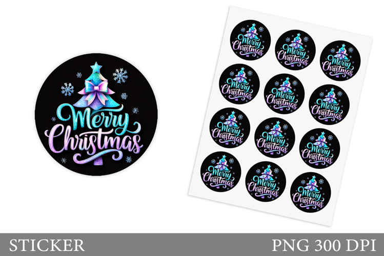 Christmas Sticker Design. Winter Sticker Printable