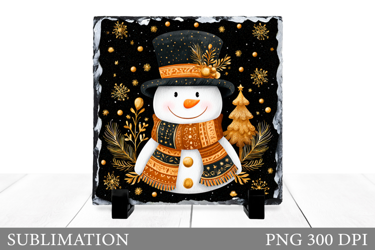 Snowman Slate Design. Cute Snowman Sublimation