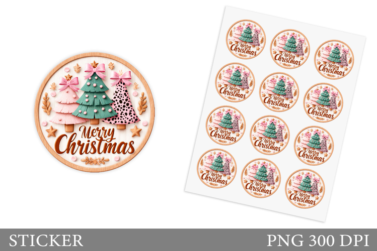 Christmas Sticker Design. Winter Sticker Printable