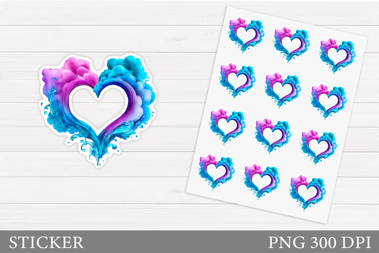 Heart Stickers Design. Valentines Sticker Printable example image 1