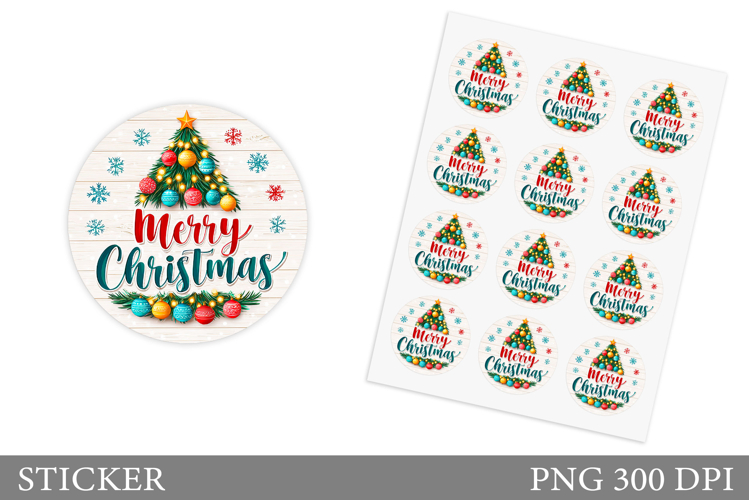 Christmas Sticker Design. Winter Sticker Printable