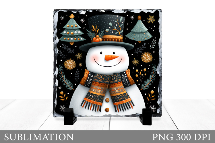 Cute Snowman Sublimation. Snowman Slate Design