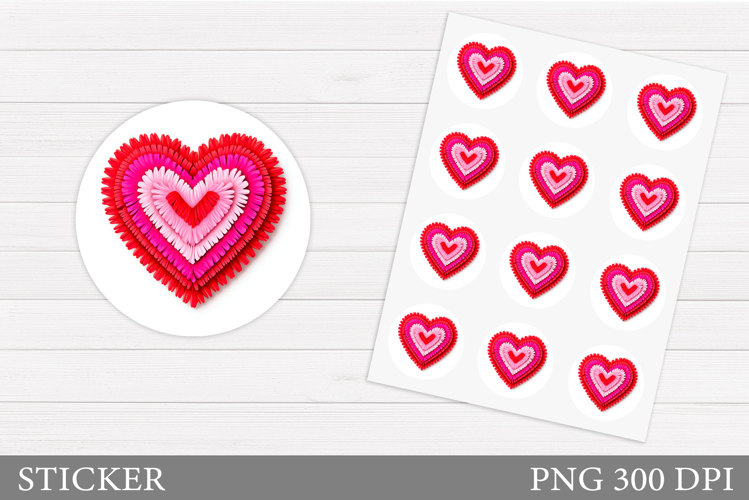 Heart Sticker Printable. Valentines Sticker Design