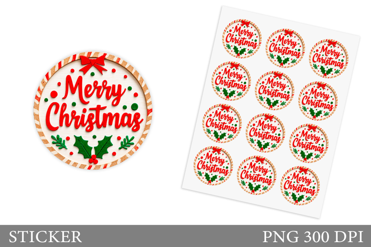 Christmas Sticker Design. Winter Sticker Printable