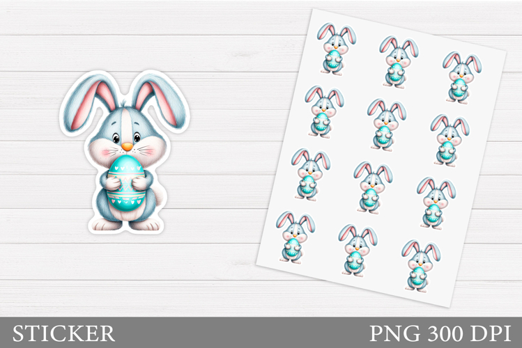 Easter Bunny Sticker Design. Easter Sticker Printable