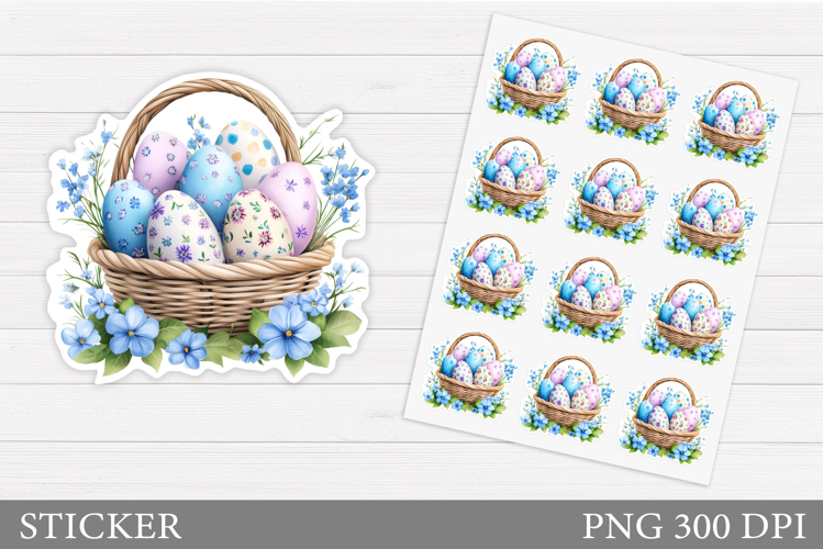 Easter Eggs Sticker Printable. Easter Sticker Design