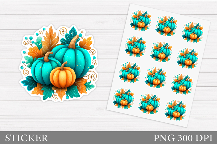 Fall Pumpkin Sticker Printable. Fall Sticker Design