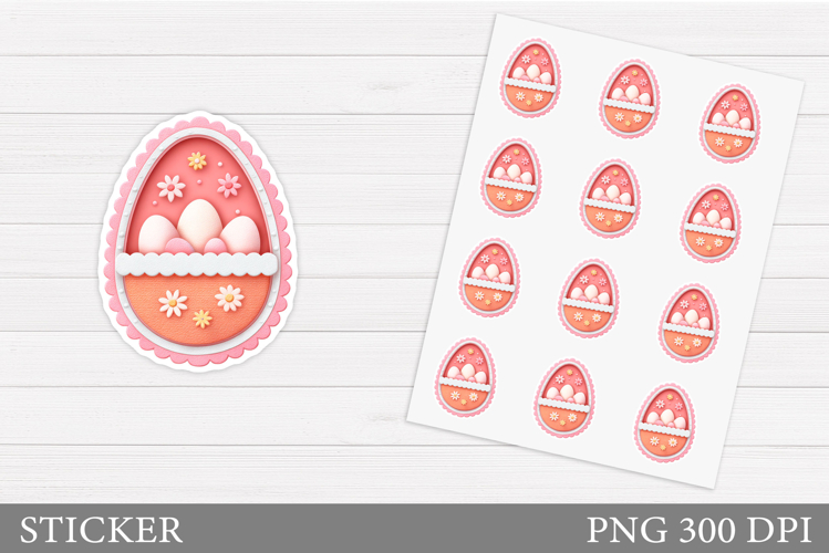Easter Sticker Design. Easter Egg Sticker Printable