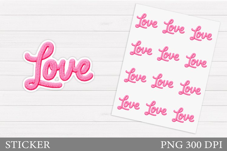 Love Sticker Design. Valentines Sticker Printable