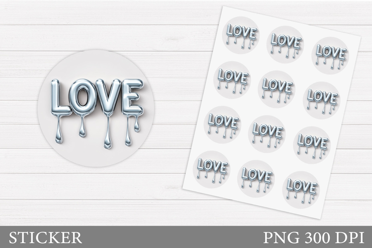 Love Sticker Design. Valentines Sticker Printable