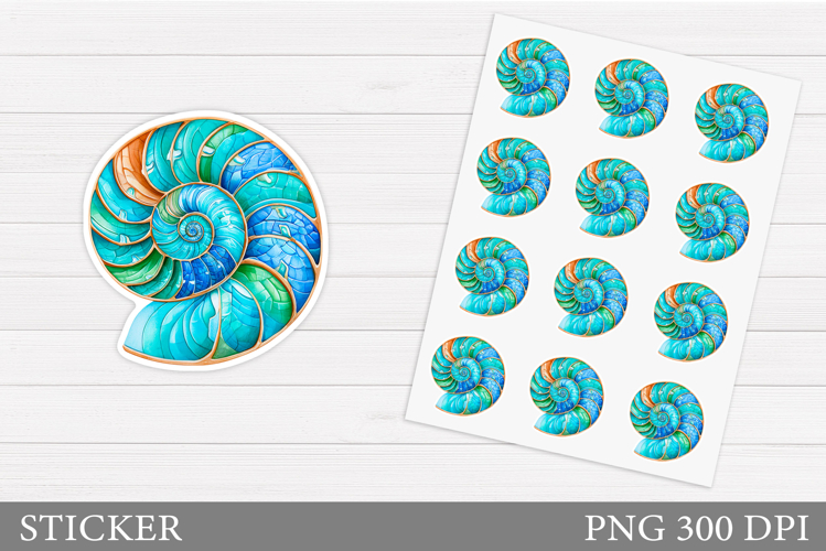 Seashell Sticker Design. Sea Sticker Printable
