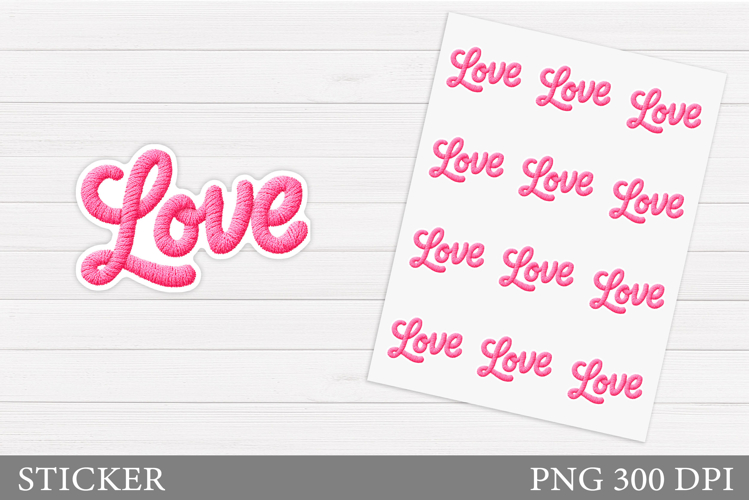 Love Sticker Design. Valentines Sticker Printable