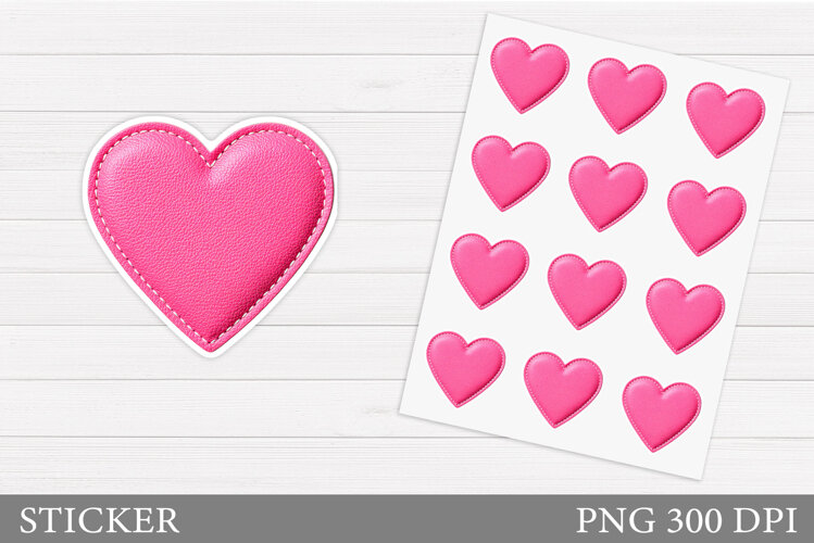 Heart Stickers Design. Valentines Sticker Printable example image 1