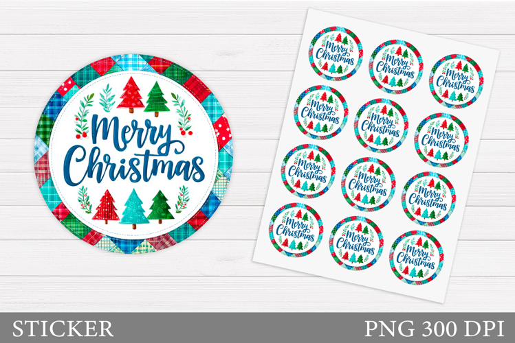 Merry Christmas Sticker Printable. Christmas Sticker Design