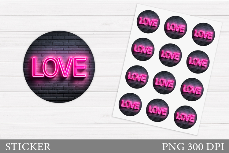 Love Sticker Design. Valentines Sticker Printable