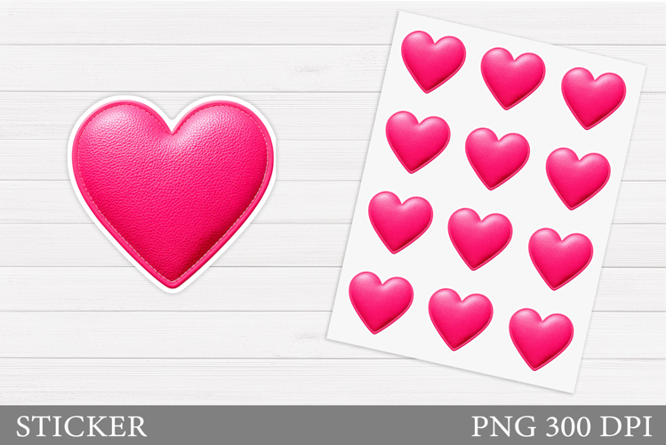 Heart Sticker Printable. Valentines Sticker Design