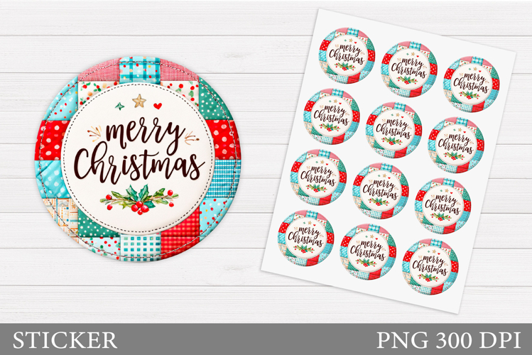 Merry Christmas Sticker Design. Christmas Sticker Printable