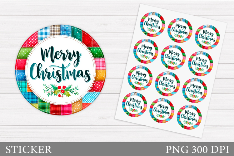 Merry Christmas Sticker Design. Christmas Sticker Printable