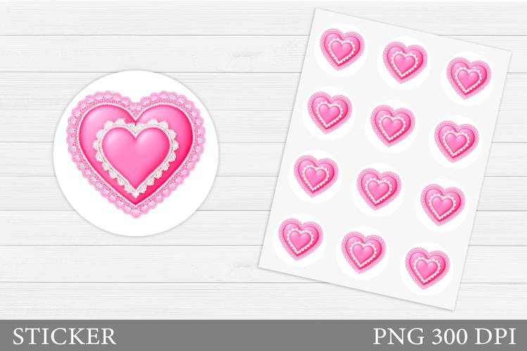 Heart Stickers Design. Valentines Sticker Printable
