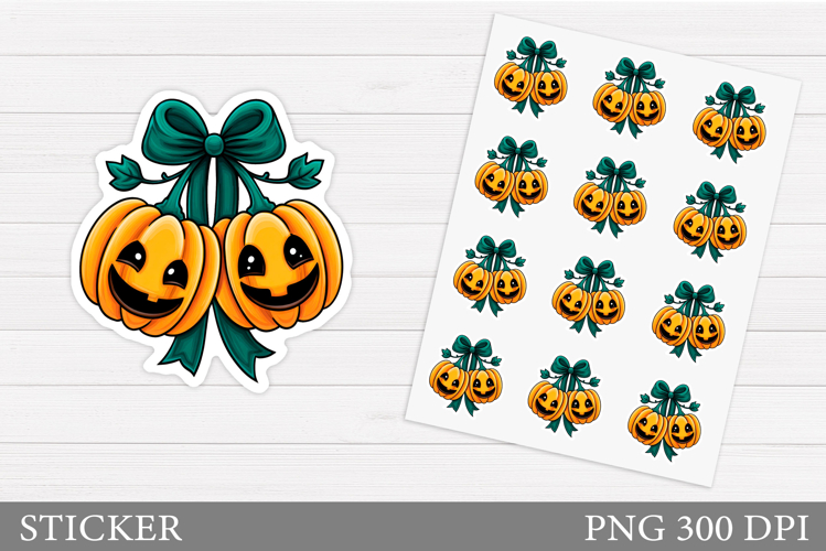 Pumpkin Cherry Sticker. Cute Pumpkin Stickers Printable