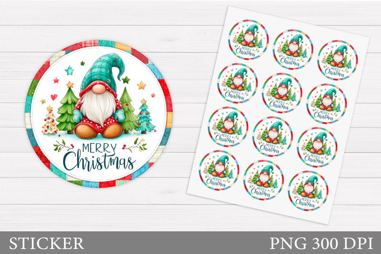 Christmas Gnome Sticker. Christmas Sticker Printable
