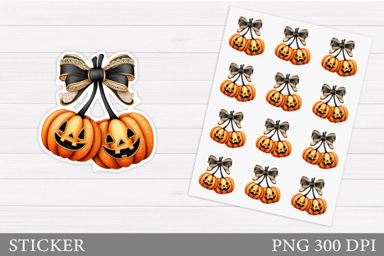 Fall Pumpkin Sticker Printable. Fall Sticker Design